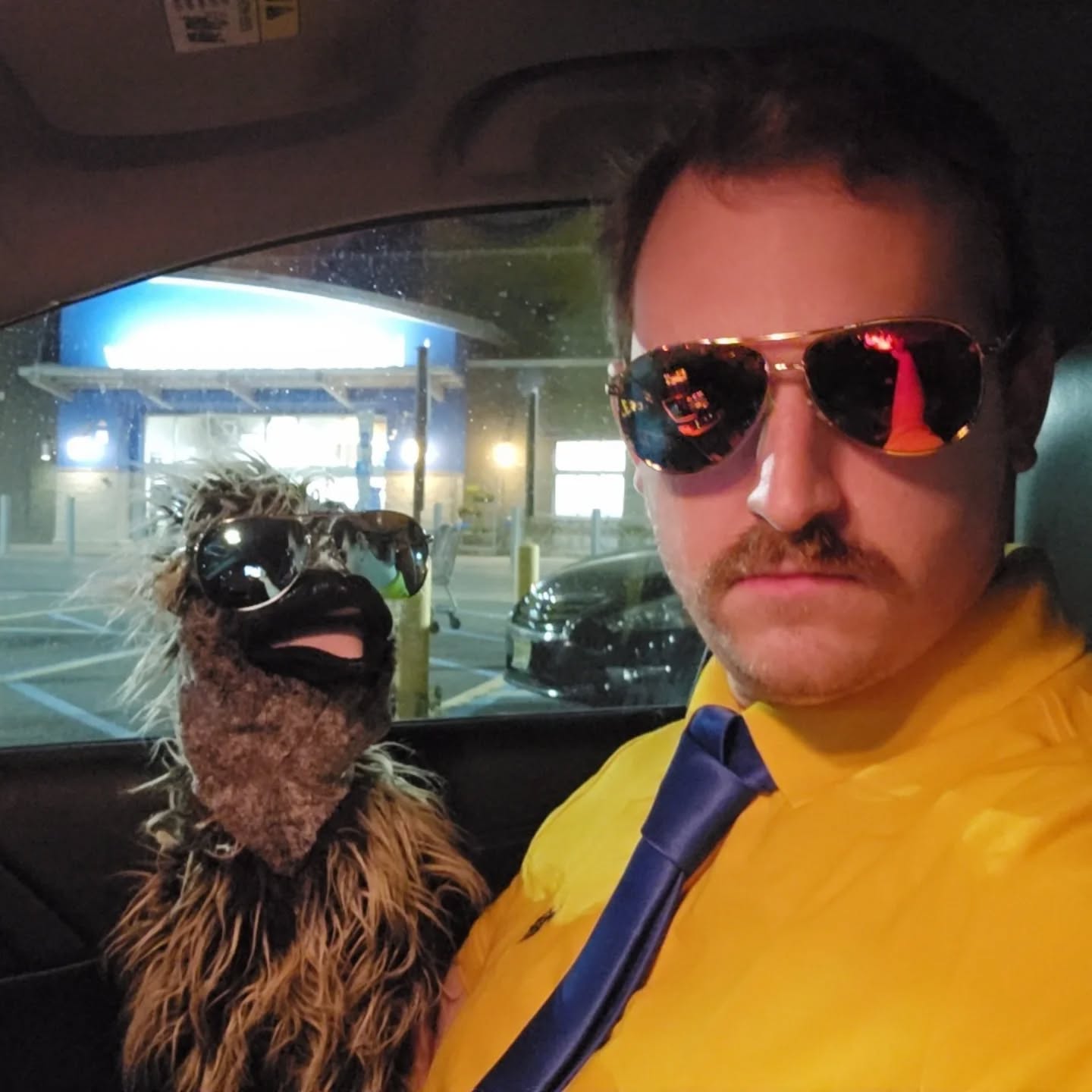 Julia really thought I couldn't do a couples costume all by myself.  Jokes on you now you're engaged to someone who owns an emu hand puppet.